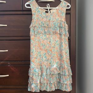 J.Crew floral sleeveless dress with frills